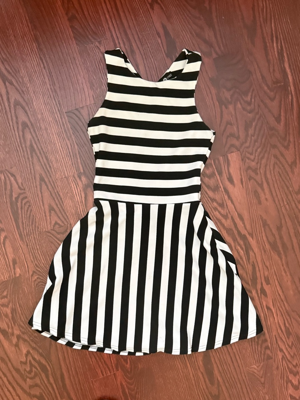 Daisy Street ASOS Black and White Striped Fit-and-Flare Dress